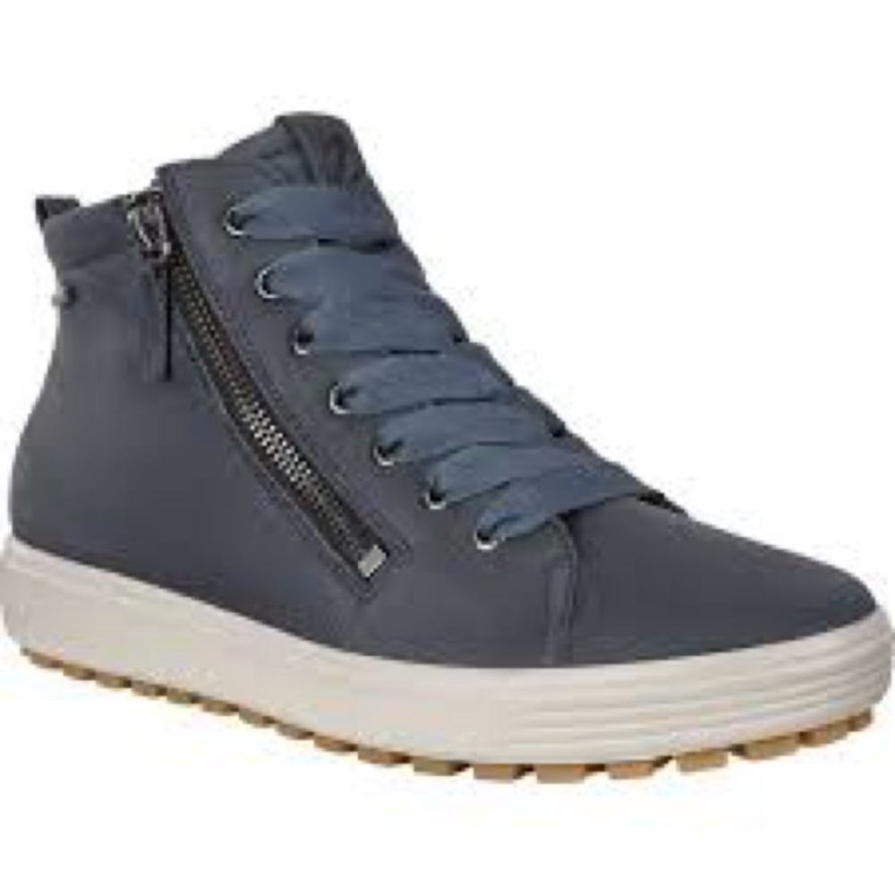 ECCO Soft 7 Tred GORE-TEX High Top Sneaker Marine Cow Oil Nubuck 7.5W Blue - Picture 2 of 13